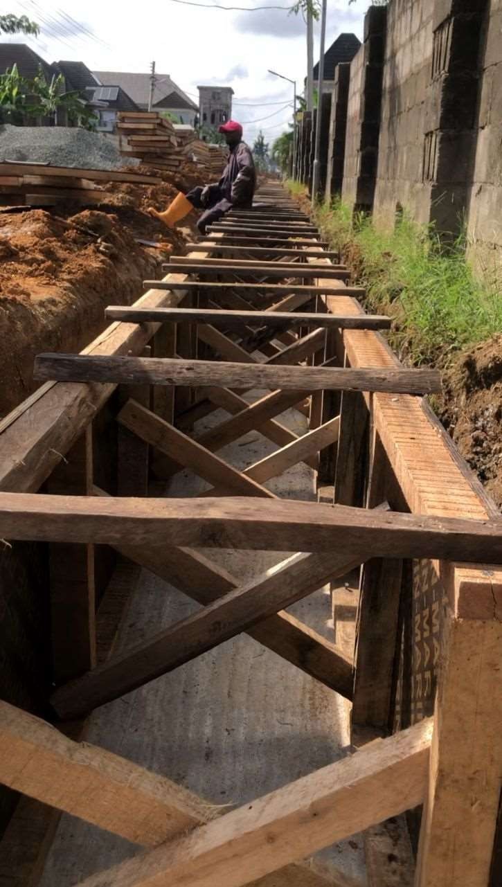 Road construction progress